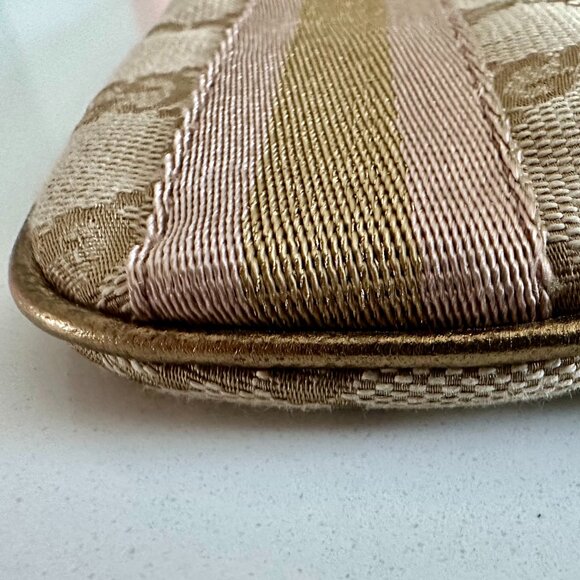 Gucci GG Canvas Sherry Line Shoulder Bag Gold/Pink/Beige - Picture 5 of 16